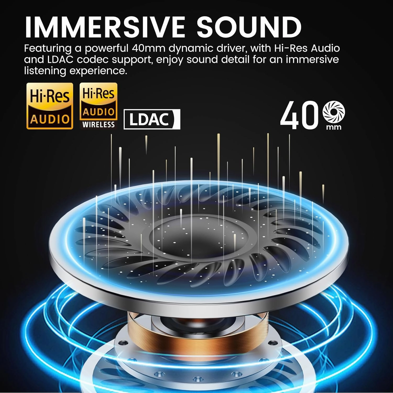 1Mii Y8  Noise Cancelling Headphones Bluetooth, Wireless LDAC Hi-Res Audio, Custom EQ via App, 75H Playtime, Comfort Fit, Over Ear Headphones Foldable for Airplane Travel Home Office Beige Green