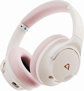 1Mii Y8  Noise Cancelling Headphones Bluetooth, Wireless LDAC Hi-Res Audio, Custom EQ via App, 75H Playtime, Comfort Fit, Over Ear Headphones Foldable for Airplane Travel Home Office Beige Pink over-ear headphones,closed back headphones,wireless studio can
