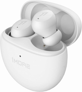 1MORE Active Noise Cancelling Earbuds - ComfoBuds Mini Wireless in Ear Headphones, Stereo Sound, Bluetooth Earbuds Wireless, Clear Calls, Wireless Charging, Soothing Sound, Waterproof, White TWS earbuds,compact wireless buds,Bluetooth ear tips,