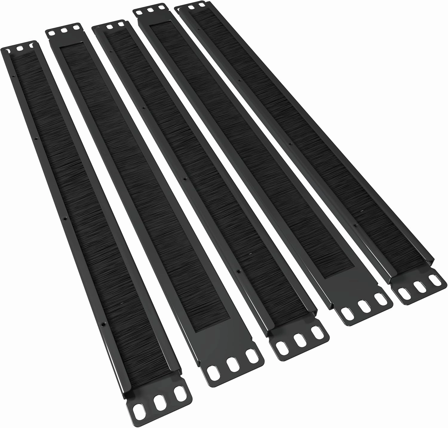 1U Brush Panel (5 Pack) 19 inch Rackmount Strip Cable Management Spacer for Network Server Rack Cabinet Enclosure - High Density Filler (Increased Airflow - Decreased Dust Accumulation) Tupavco TP1750 rackmount gear,audio rack equipment,studio rackmounts,