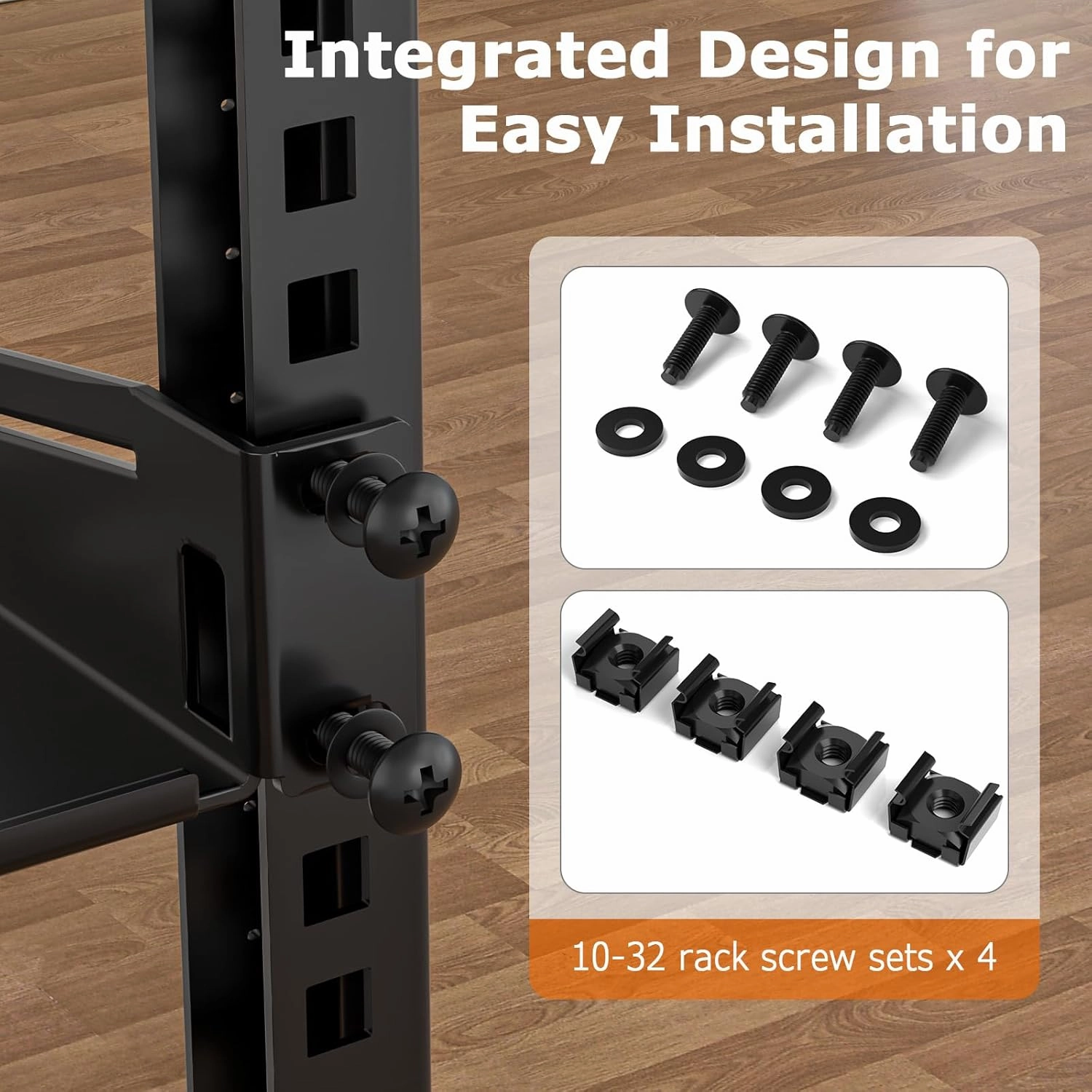 1U Rack Shelf, Vented Cantilever Universal Rack Mount Shelf, 10.5" Deep, Heavy-Duty Server Rack Shelf for 19" Equipment Rack & Cabinet, 60 lbs Capacity