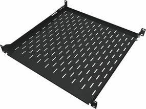 1U Server Rack Shelf - 19" Rackmount Tray - 17.7" (450mm) Deep 4-Post Fixed Mount for Computer Network/AV/IT Equipment Cabinet Enclosure - Vented for Maximum Airflow (Black) - Tupavco TP1711 audio rack,hi-fi component stand,media shelf,