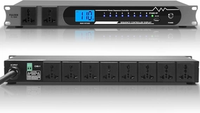 2000W 10 Socket Sequential Rack Professional Audio Power Conditioning Digital Voltmeter, USB, Surge Protector for Home Theater Stage/Studio (FL-1000). audio rack,hi-fi component stand,media shelf,