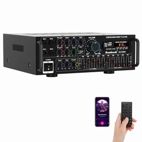 2000W Peak Stereo Stereo HiFi Power Amplifier Home Audio Amplifier System, Karaoke Mixer, USB/SD Playback & Remote Control - Multi-Source Input for Home Theater and Car Use (AS-336BU) balanced output player,audiophile player,hi-res digital player,