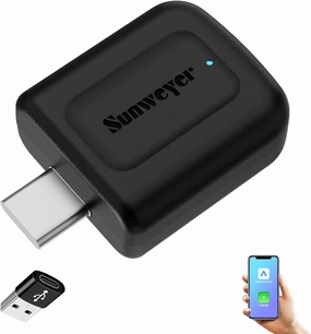 2024 Latest Wireless CarPlay & Android Auto Dongle 2 in 1 Auto Connect Box,USB Type-C Port,Supports Online Updates Wired to Wireless Adapter wireless audio bridge,Bluetooth transmitter,WiFi audio link,