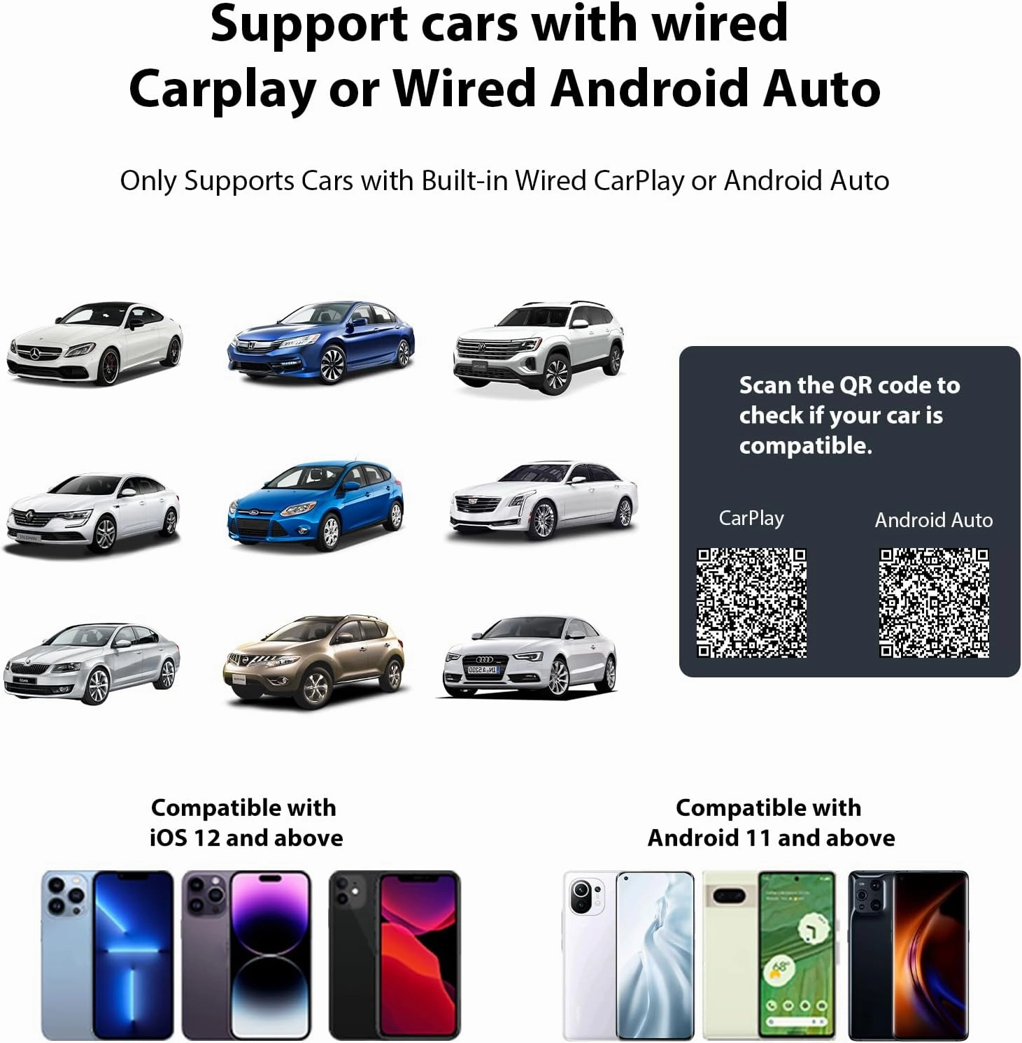 2024 Latest Wireless CarPlay & Android Auto Dongle 2 in 1 Auto Connect Box,USB Type-C Port,Supports Online Updates Wired to Wireless Adapter