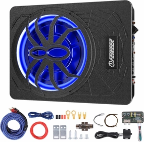 2025 10" 1200W UnderSeat Car Subwoofer, with Multicolor LED Lighting, Deep Bass Enhancement. Subwoofer and Amp Package for a Dynamic Driving Experience with Bass Melodies audiophile subwoofer,active subwoofer,low frequency speaker,