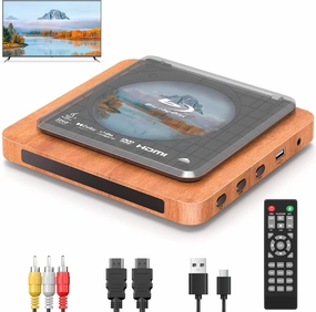 2025 Blu-ray Player with HDMI/AV Cables & Remote, Dolby Audio/DTS, 1080P | Plays Blu-ray A1, All DVDs (PAL) | USB, Retro Design network audio player,digital streamer,audio file player,
