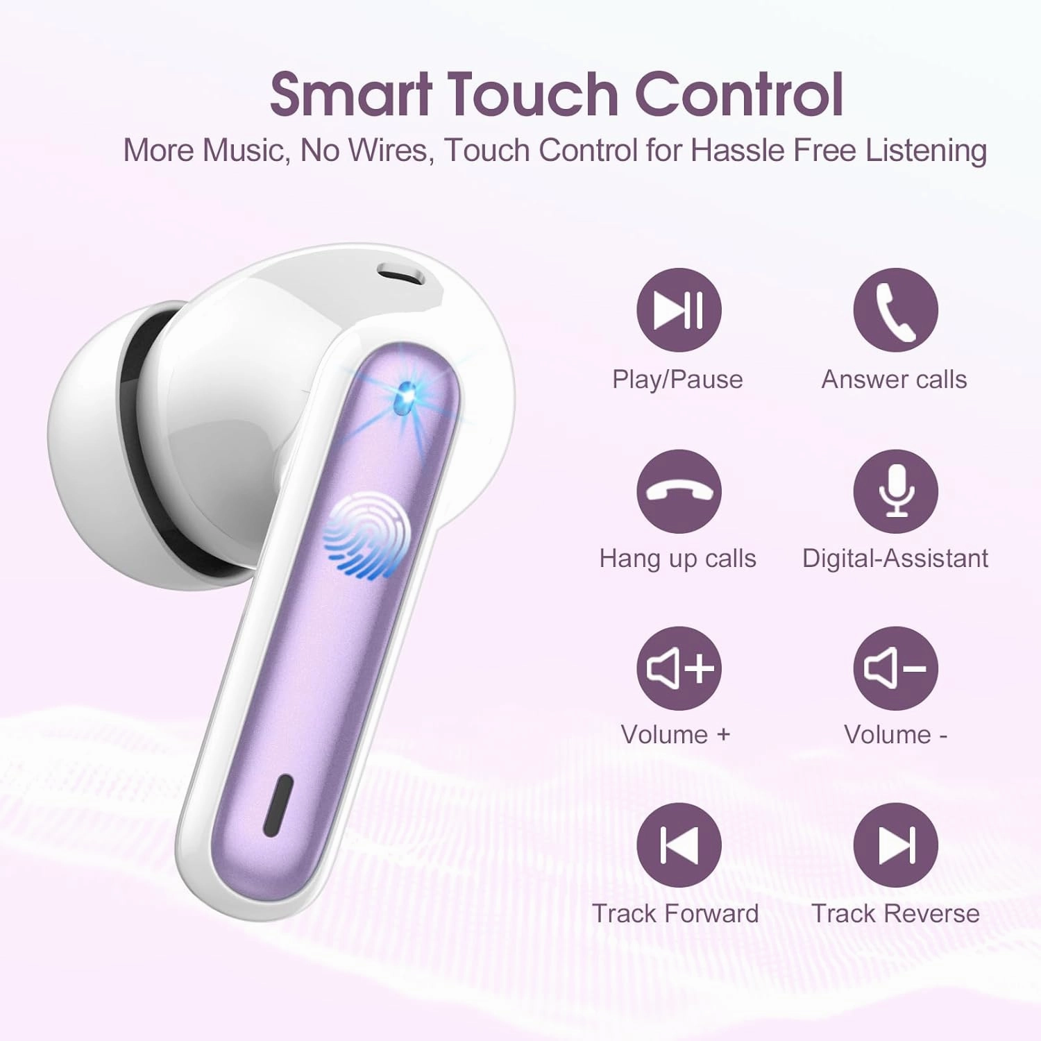 2025 Bluetooth 5.3 Headphones Wireless Earbuds HiFi Stereo, 40H Playtime in-Ear Earbud, Bluetooth Earbuds with LED Power Display, IP7 Waterproof Wireless Earphones Sport Headset for Android iOS