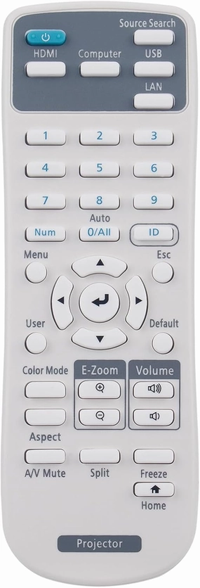 219863500 Replacement Remote Commander Compatible for Epson PowerLite/BrightLink/Home Cinema Multimedia Projector 880 880X E20 X49 W49 118 119W 982W 992F 1288 EB-720 EB-725W L520U 1480Fi 735Fi 725Wi home cinema system,5.1 home theater,surround sound packag
