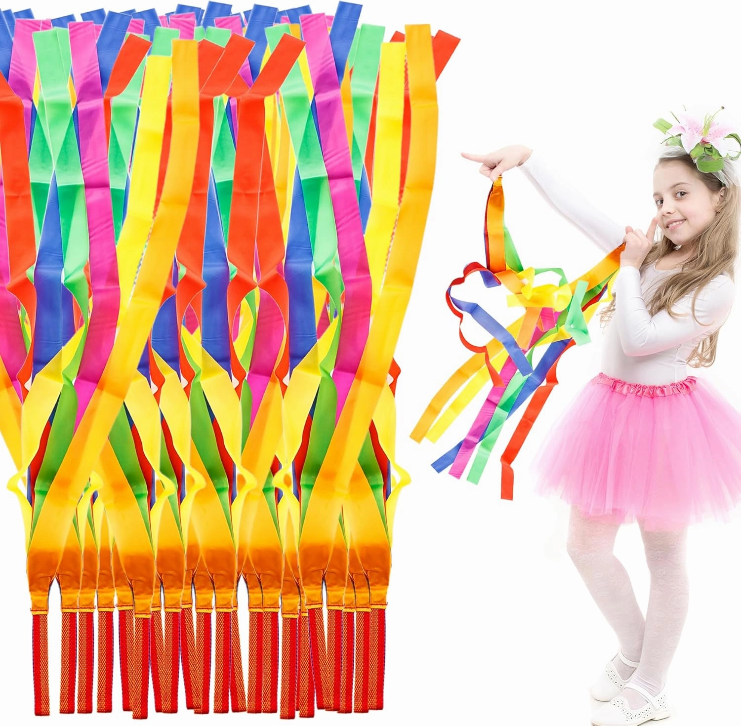 24 Pack Rainbow Dance Streamers Dance Rainbow Streamers Ribbons Rhythm Rainbow Streamer for Girls Princess Party Supplies network streamer,wireless audio player,Wi-Fi music streamer,
