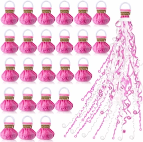 24 Pcs No Mess Streamers Hand Throw Streamers Streamer Poppers Paper Crackers Throw Streamers Romantic Confetti Streamers for Wedding,Birthday, Graduation, Celebrations, Party Favor(Pink) network streamer,wireless audio player,Wi-Fi music streamer,