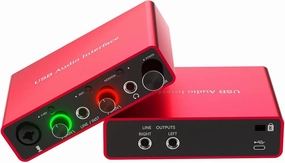 24Bit/192kHz USB Audio Interface with 48V Phantom Power - Studio Quality Recording for Musicians, Vocalists & Podcasters | Plug & Play | Works with Mac/PC & DAWs | Perfect for Home Studio & Streaming audio interface,USB interface,music reco