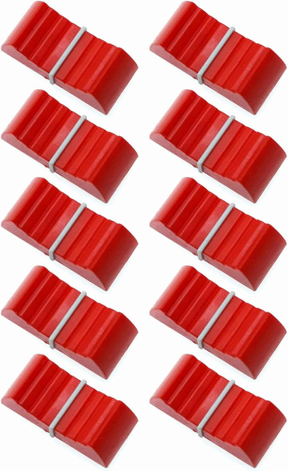 24mmx12mmx11mm Console Mixer Slider Fader Knobs Replacement for Potentiometer Gray Knob 10pcs (Red) mixer console,audio mixing desk,DJ console,