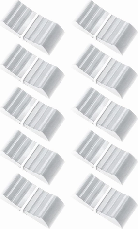 24mmx12mmx11mm Console Mixer Slider Fader Knobs Replacement for Potentiometer Gray Knob 10pcs (White) mixer console,audio mixing desk,DJ console,