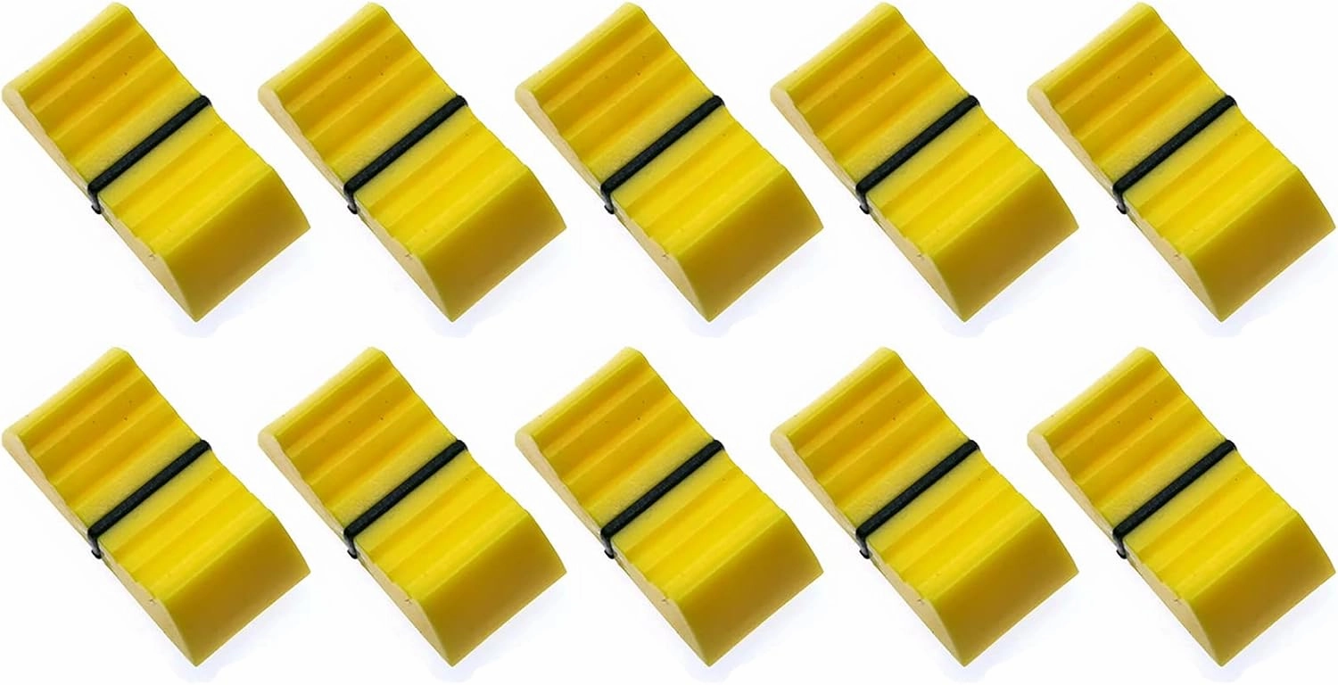 24mmx12mmx11mm Console Mixer Slider Fader Knobs Replacement for Potentiometer Gray Knob 10pcs (Yellow) mixer console,audio mixing desk,DJ console,