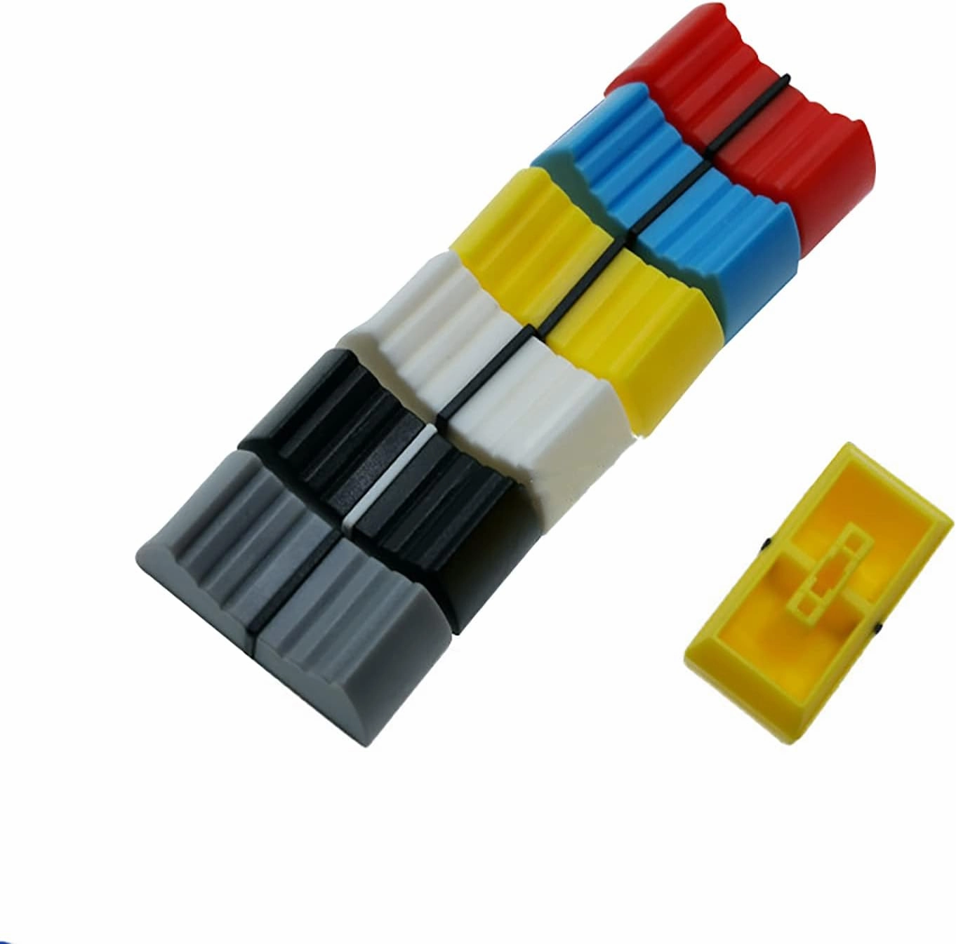 24mmx12mmx11mm Console Mixer Slider Fader Knobs Replacement for Potentiometer Gray Knob 10pcs (Yellow)