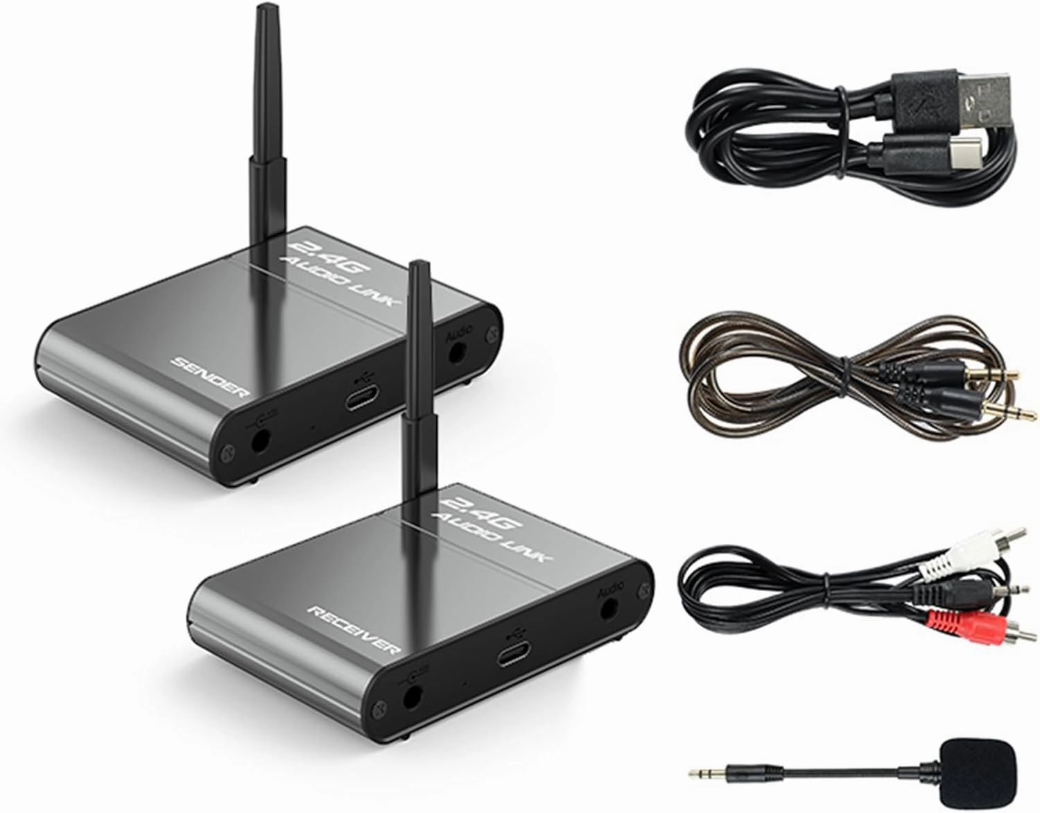 2.4Ghz Wireless Audio Transmitter Receiver for TV, Wireless Transmitter Receiver Kit for Subwoofer Powered Speaker Stereo wireless audio bridge,Bluetooth transmitter,WiFi audio link,