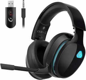 2.4GHz Wireless Gaming Headphones for PS5, PS4 Fortnite & Call of Duty/FPS Gamers, PC, Nintendo Switch, Bluetooth 5.3 Gaming Headset with Noise Canceling Mic, Stereo Sound, 40 Hr Battery -Black over-ear headphones,closed back headphones,wireless studio