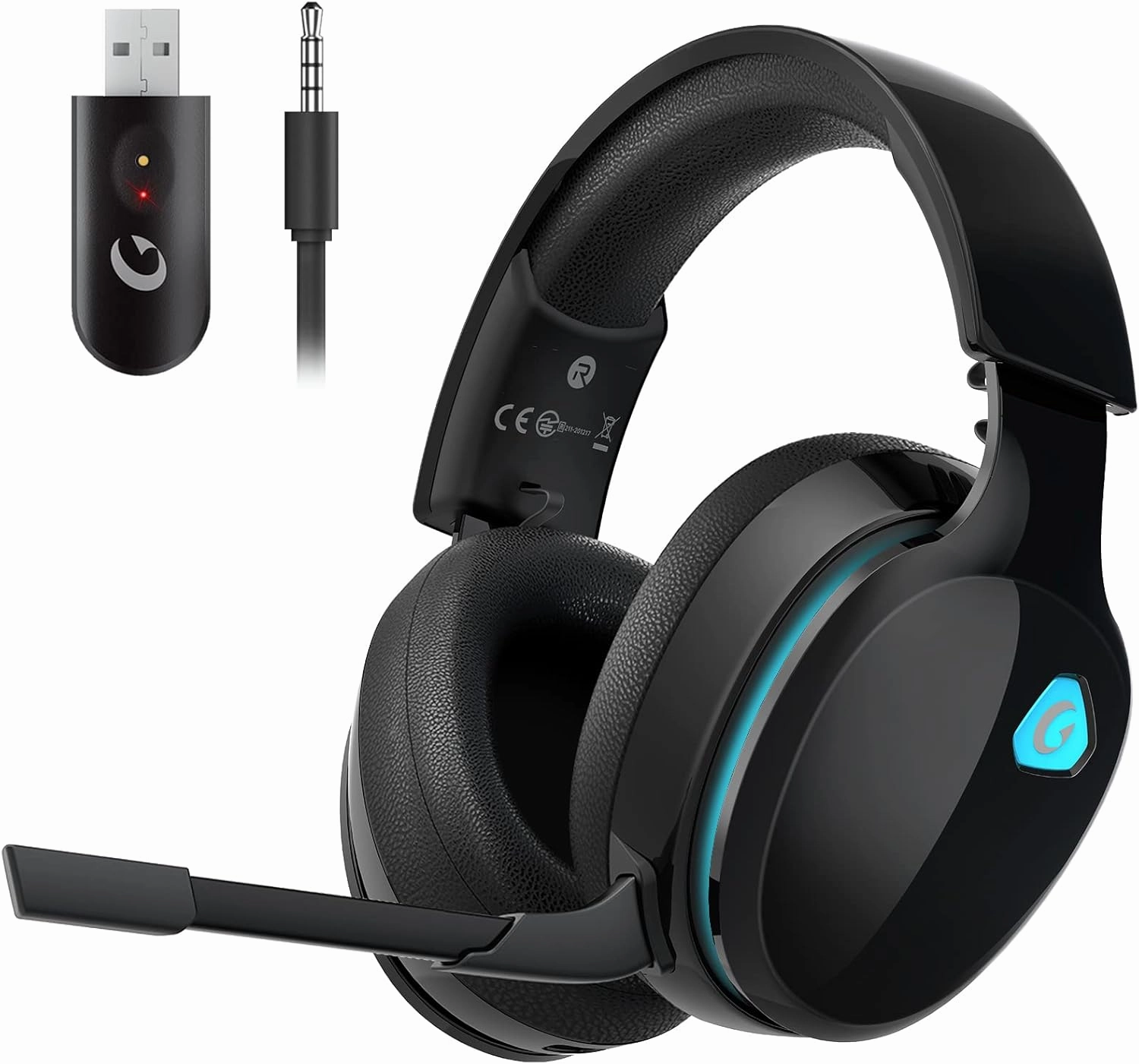 2.4GHz Wireless Gaming Headphones for PS5, PS4 Fortnite & Call of Duty/FPS Gamers, PC, Nintendo Switch, Bluetooth 5.3 Gaming Headset with Noise Canceling Mic, Stereo Sound, 40 Hr Battery -Black over-ear headphones,closed back headphones,wireless studio