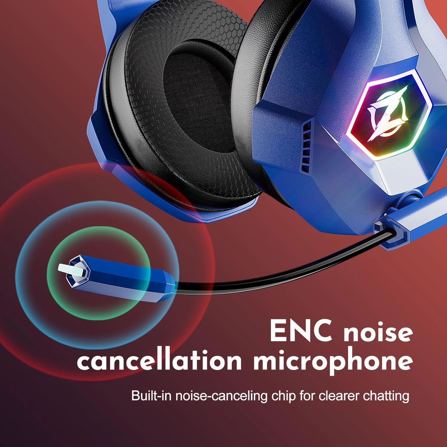 2.4GHz Wireless Gaming Headset for Ps5, Ps4, Switch, Bluetooth 5.3 Gaming Headphones with Noise Canceling Mic, Gamer Headset for PC, Laptop, Mobile, Mac, 35 Hr Battery, Blue