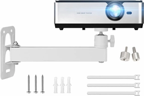 2-Be-Best Projector Wall Mount Mini Projector Mount Length 7.87IN / 20CM Wall Projectors Mounts Adjustable Bracket 1/4" M4 M6 Screw Size Upgraded White speaker wall mount,audio bracket,AV wall mounting,