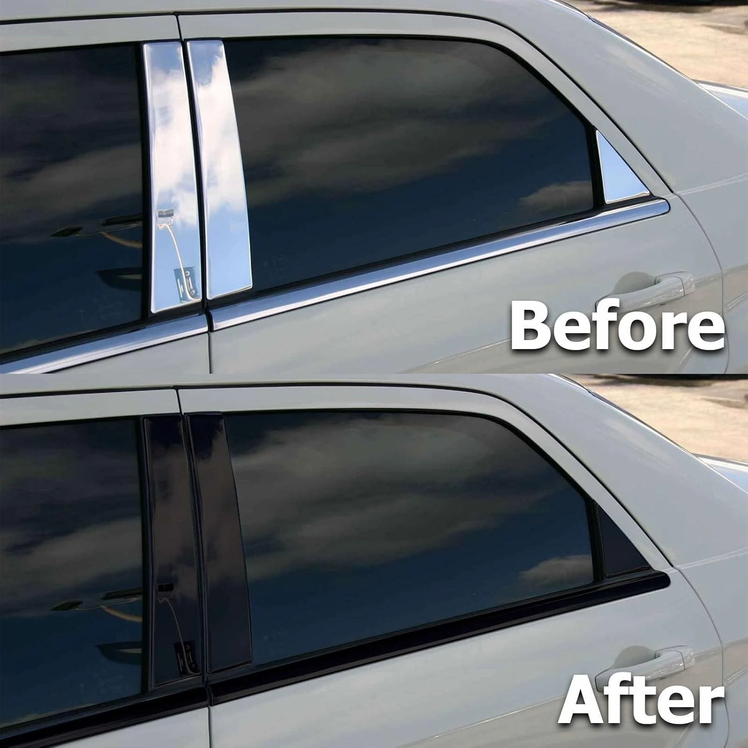 2 inches x 50 Feet Satin Black 3M 2080 Vinyl Wrap Kit for Black Out Chrome Delete Window Trim Door Trim with Tool Kit