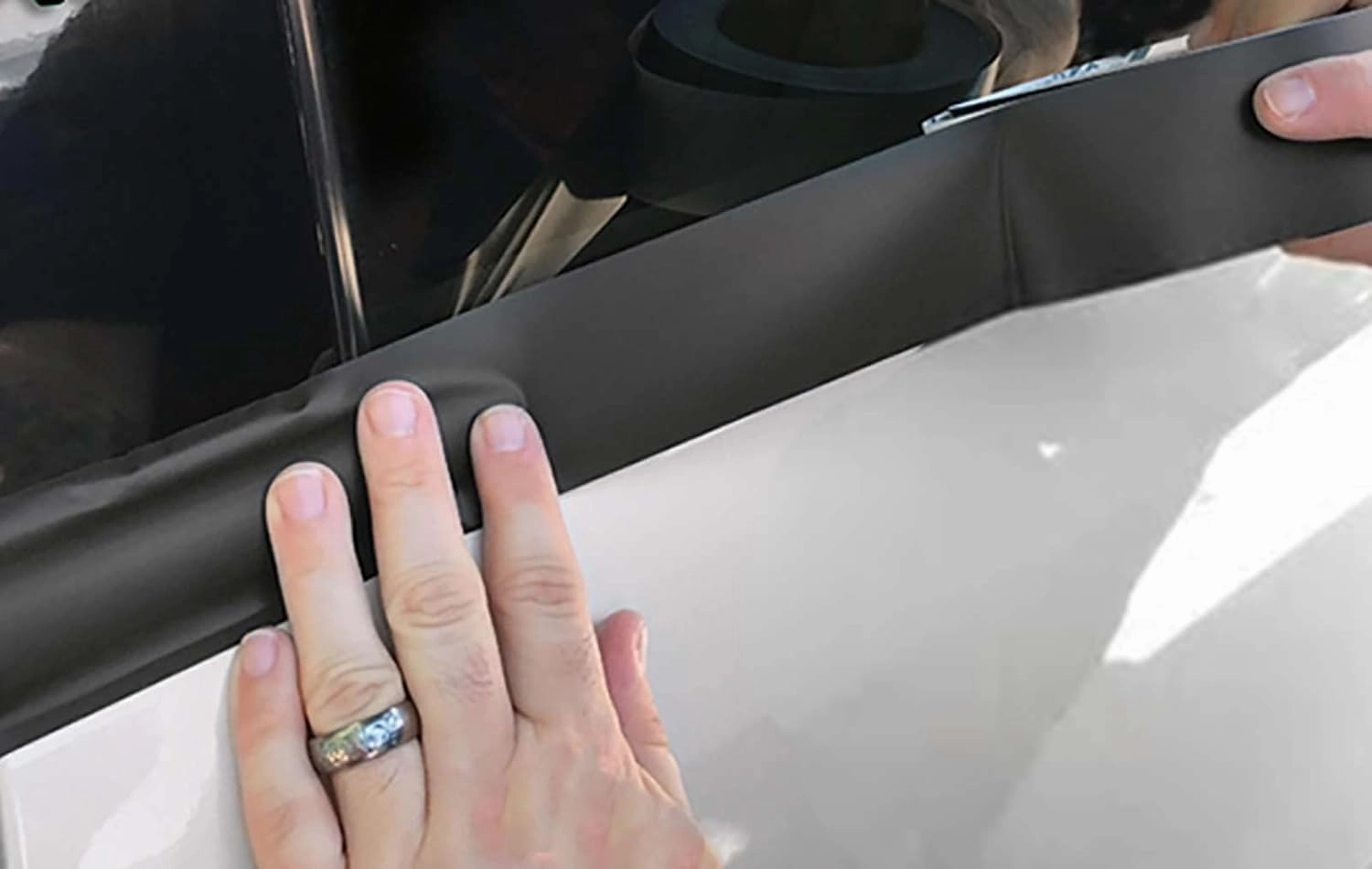 2 inches x 50 Feet Satin Black 3M 2080 Vinyl Wrap Kit for Black Out Chrome Delete Window Trim Door Trim with Tool Kit