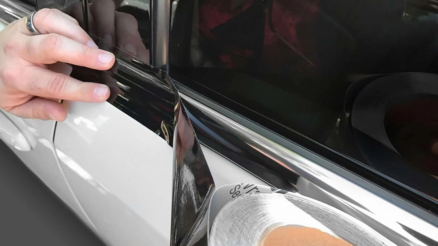 2 inches x 50 Feet Satin Black 3M 2080 Vinyl Wrap Kit for Black Out Chrome Delete Window Trim Door Trim with Tool Kit