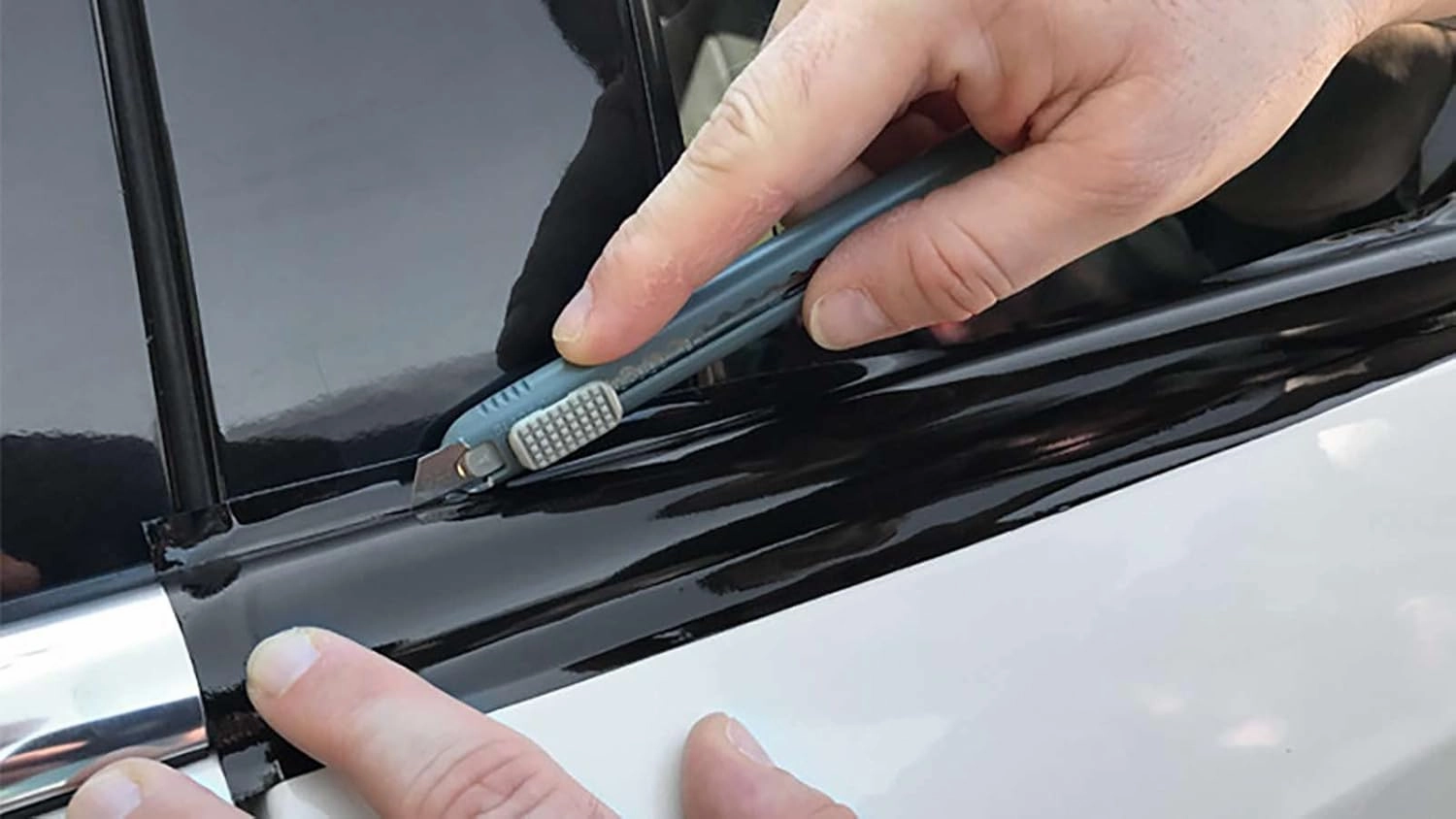 2 inches x 50 Feet Satin Black 3M 2080 Vinyl Wrap Kit for Black Out Chrome Delete Window Trim Door Trim with Tool Kit