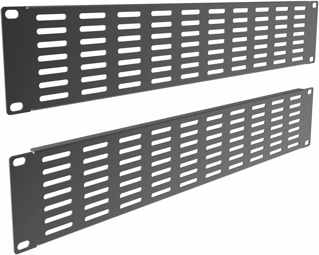 2 Pack 2U Metal Vented Blank Panel for 19inch Server Rack or Cabinet, Black (2UVBP2PC) music server,hi-fi media server,digital audio storage,