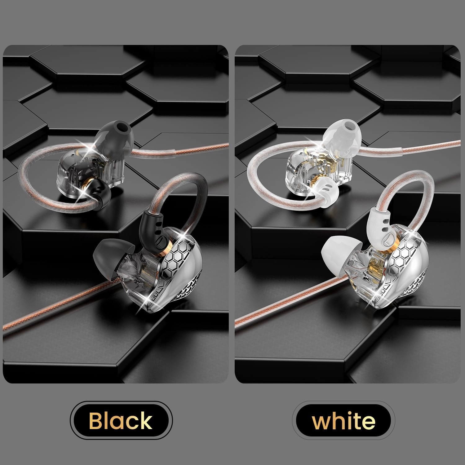 2 Pack in Ear Monitor Headphones, H89 IEM Earphones Wired Earbuds with Microphone for Gaming Music, Powerful Bass Crystal Clear Sound Ear Buds, Earbuds for Computer,School,PC,Students 3.5 Plug