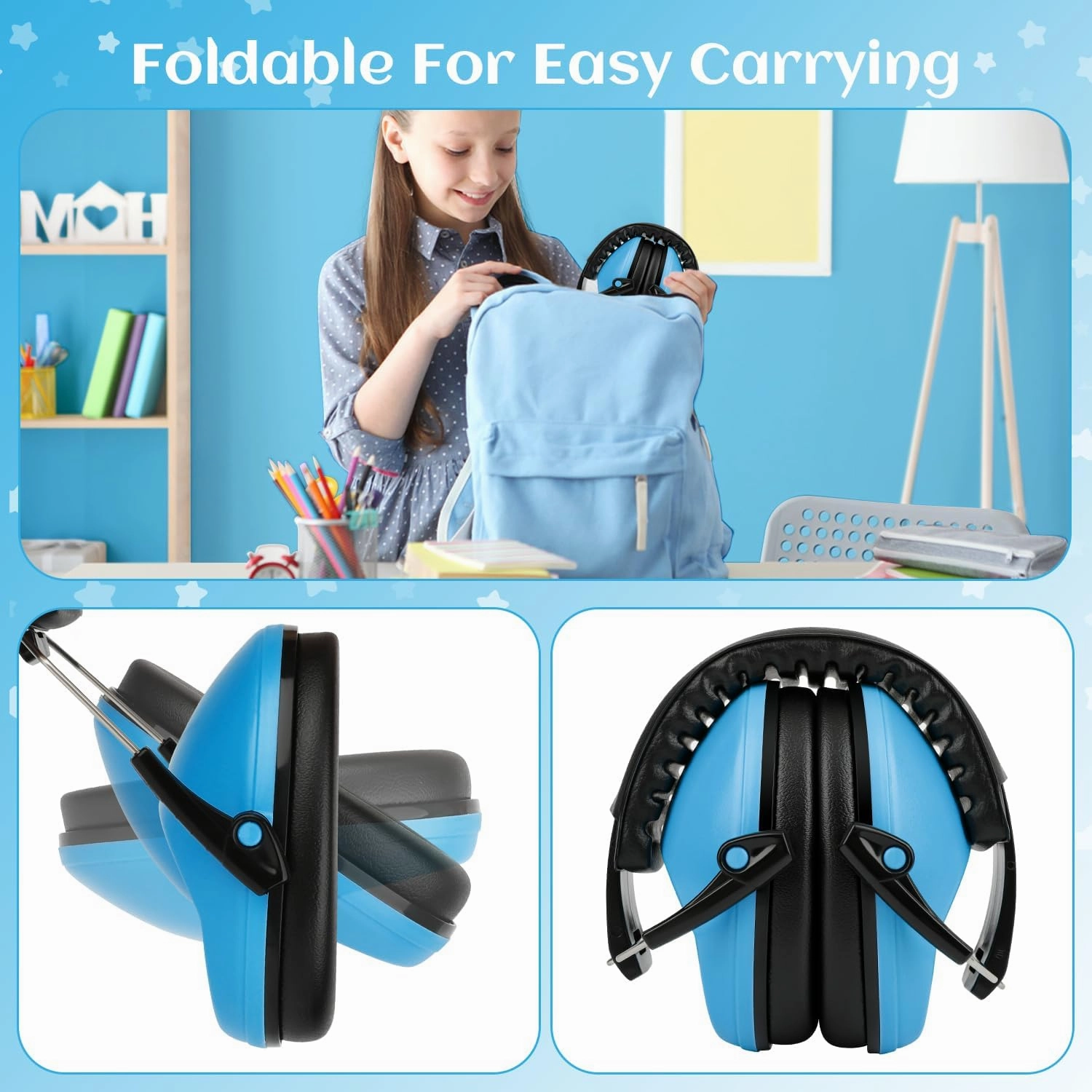 2 Pack Noise Canceling Headphones for Kids, Kids Ear Protection Earmuffs for Autism, Toddler, Children, Noise Cancelling Sound Proof Earmuffs/Headphones for Concerts, Air Shows, Fireworks