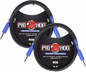 2-Pack Pig Hog PHSC5 8mm Tour Grade Speaker Cable, 5ft speaker cable,audio wire,hi-fi speaker cord,