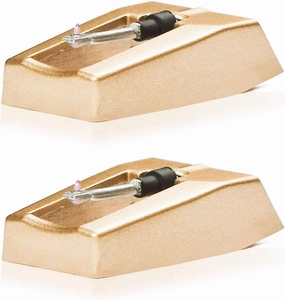2 -Pack Record Player Needle Replacement w/Diamond Tip - Compatible with Crosley, Jensen, Pyle, Detrola & More - Superior Sound - Protect Your Vinyl - 3000Hrs of Playback  Quick Install turntable cartridge,phono cartridge,MM MC stylus,