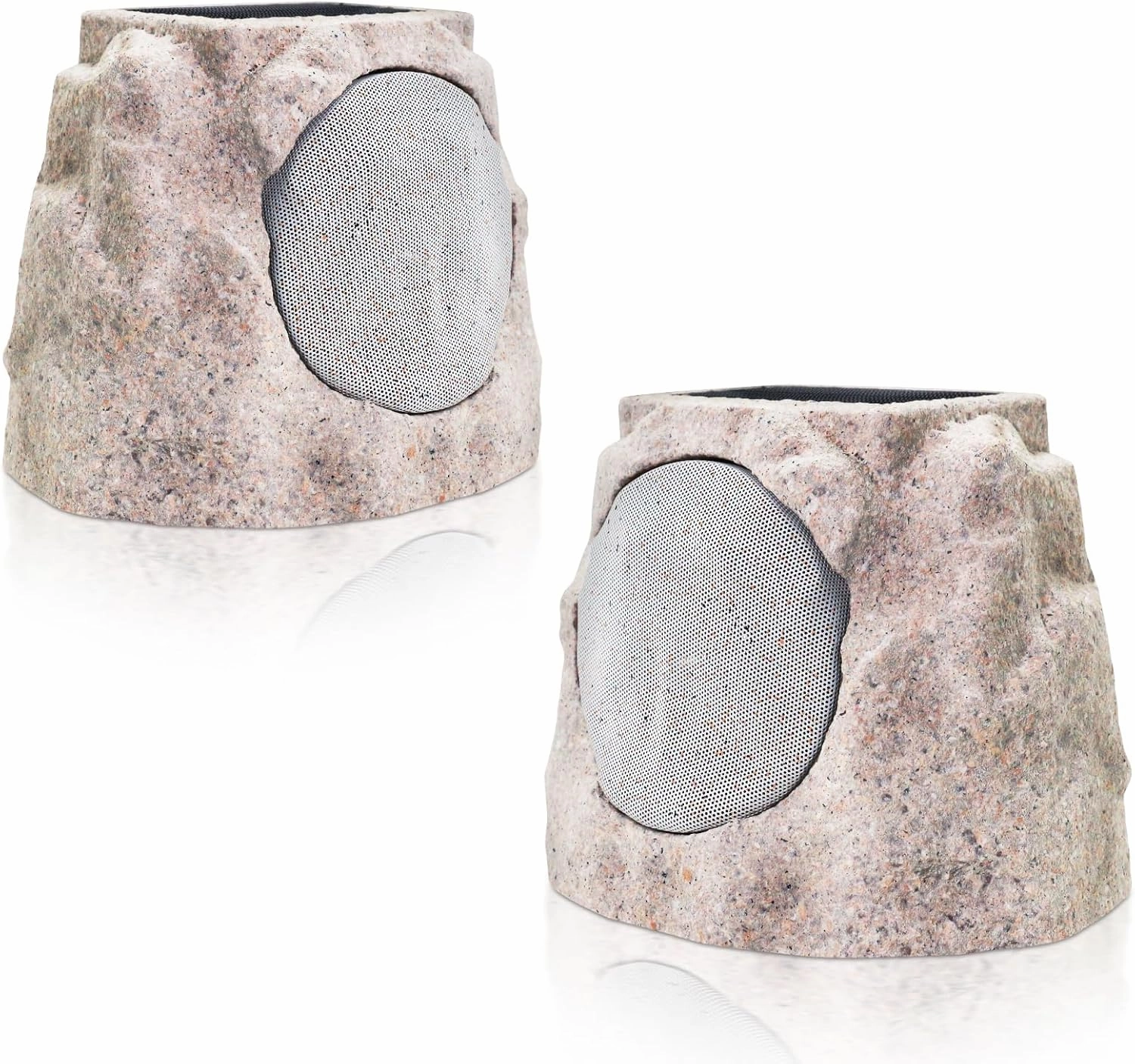 2-Pack Solar Powered Rock Speakers Outdoor Water-Resistant IP44 with Lights 7 Colors, TWS Pair Function for Patio Outside Deck Pool Garden BBQ powered subwoofer,home theater subwoofer,deep bass speaker,