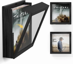 2 Pack Vinyl Record Frame, Album Frames for Display Up to 20 Records, Vinyl Frame for 12x12 Inch LP Album Cover (2 Pack/Black) vinyl storage,record holder,LP organizer,