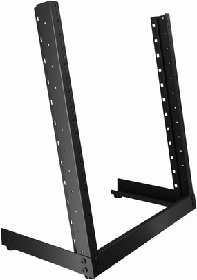2-Post Open Frame Desk Rack, 12U, 10-32 Threaded, Black, 7.78 lbs, Cold Rolled Steel, Standard music server,hi-fi media server,digital audio storage,