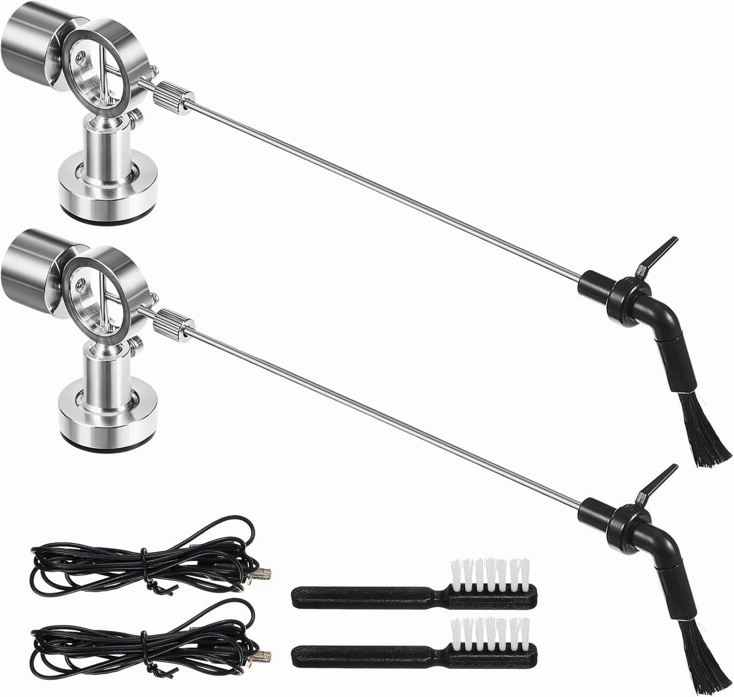 2 Set Vinyl Record Cleaning Arm Anti-static Brush for Records Cleaner Antistatic LP Cleaning Brush with Carbon Fiber Center Bristles for Turntables LP Accessories record cleaning kit,vinyl cleaner,stylus brush set,