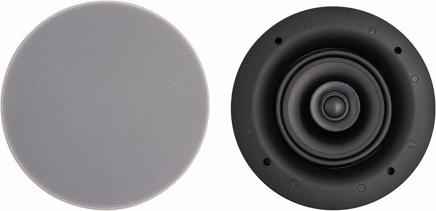 2 Way in Ceiling Speaker 6" Woofer Polypropylene Cone & 1" Tweeter Silk Dome for Home Theater System, Living Room,Office Meeting Room and Hotel Lobby (Pair) soundbar,TV speaker bar,home theater soundbar,