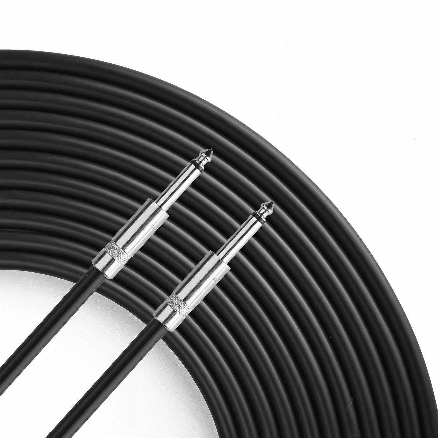 2Pack 25 ft Speaker Cables, True 12AWG Patch Cords, 1/4 Inch Male DJ/PA Audio Speaker Cable 12 Gauge Wire