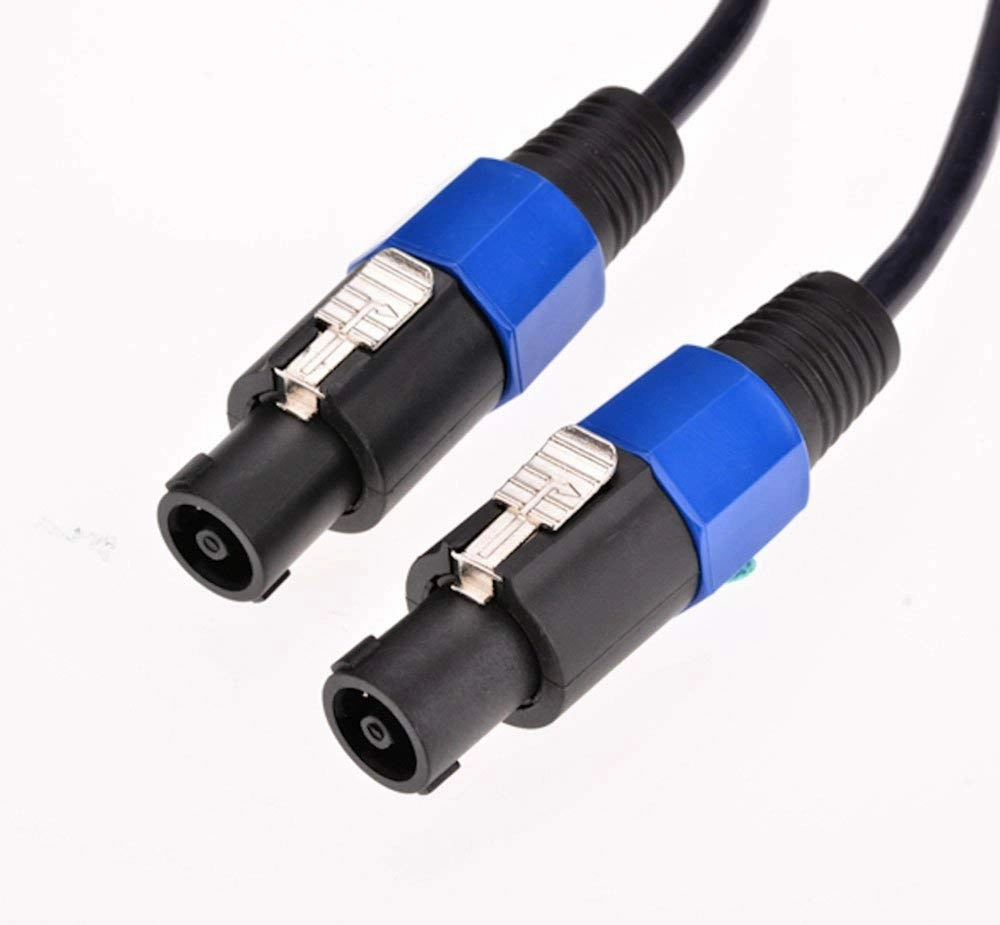 2Pack 50 ft Male Speakon to Speakon Cables, Professional 12 Guage AWG Audio Cord DJ Speaker Cable Wire with Twist Lock - 2 Conductor.