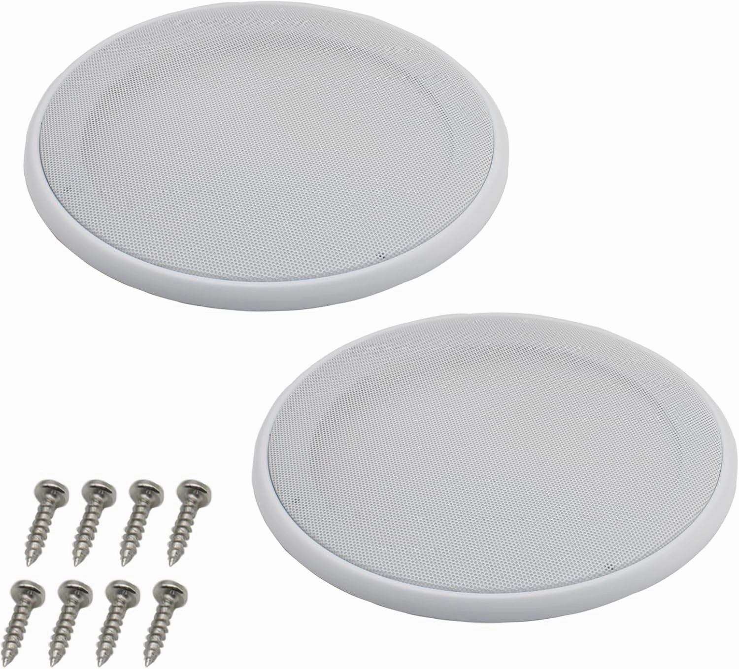 2pcs Round Ceiling Speaker Grill Covers for 8 Inch Speaker with Screws(White) soundbar,TV speaker bar,home theater soundbar,