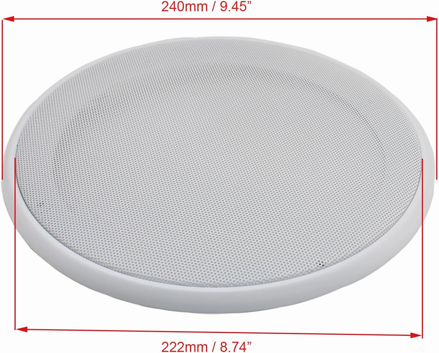 2pcs Round Ceiling Speaker Grill Covers for 8 Inch Speaker with Screws(White)