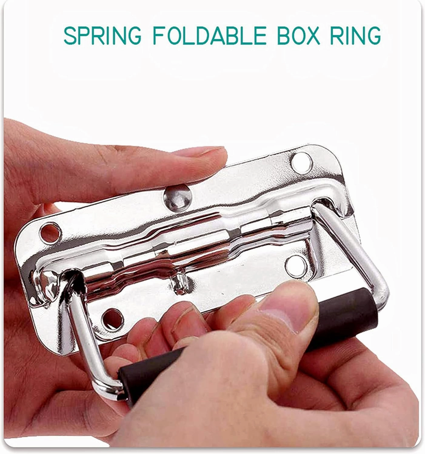 2Pcs Stainless Steel Folding Spring Handle for Toolbox Suitcases Equipment Cabinet Pull Drawer Knobs Hardware Accessories,Free Screws (2Pack, Size :122mm)