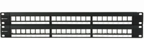 2U 48-Port Keystone Patch Panel - Rackmount or Wall Mount, 19-Inch Blank Patch Panel with Cable Management and Support Bar for Keystone Jacks rackmount gear,audio rack equipment,studio rackmounts,