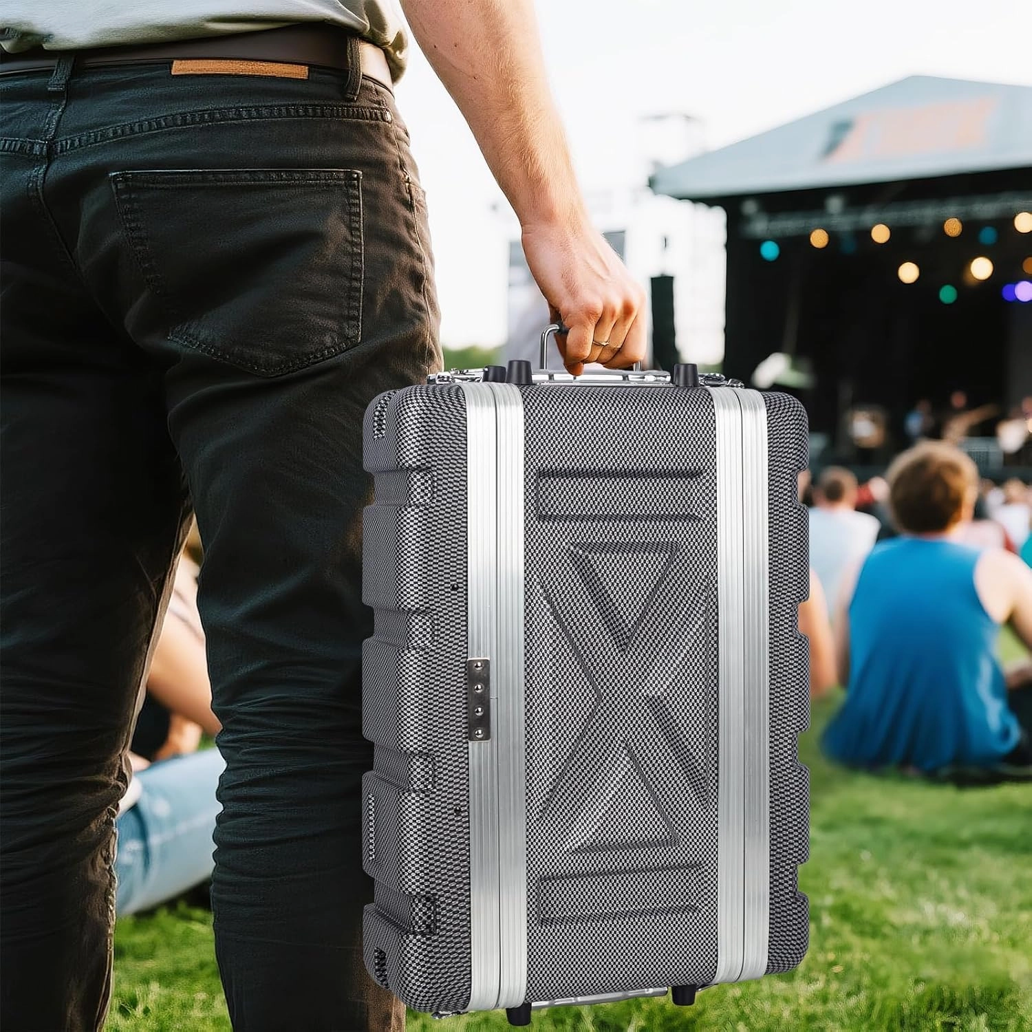 2U ABS Rack Case Shallow 8" Depth, 19" Rackmount Flight Road Travel Case, Waterproof Protective Hard Case with Customized Foam, Wireless Mic System Storage/Amp/Effect/DJ Mixer