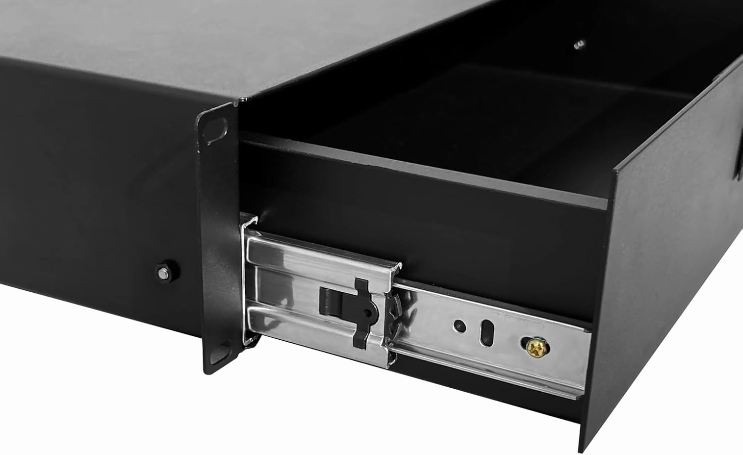 2U Rack Mount Drawer Server Cabinet Case for 19 Inch AV/Network/DJ Equipment Lockable Deep Drawer with Key