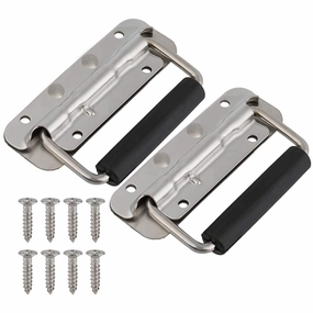 304 Stainless Steel Handle Spring Loaded Case Folding Handle 2 Pcs 100mm 122mm 140mm for Electric Cabinet Equipment Box Air Box and So On (140mm) equipment cabinet,AV gear cabinet,component enclosure,