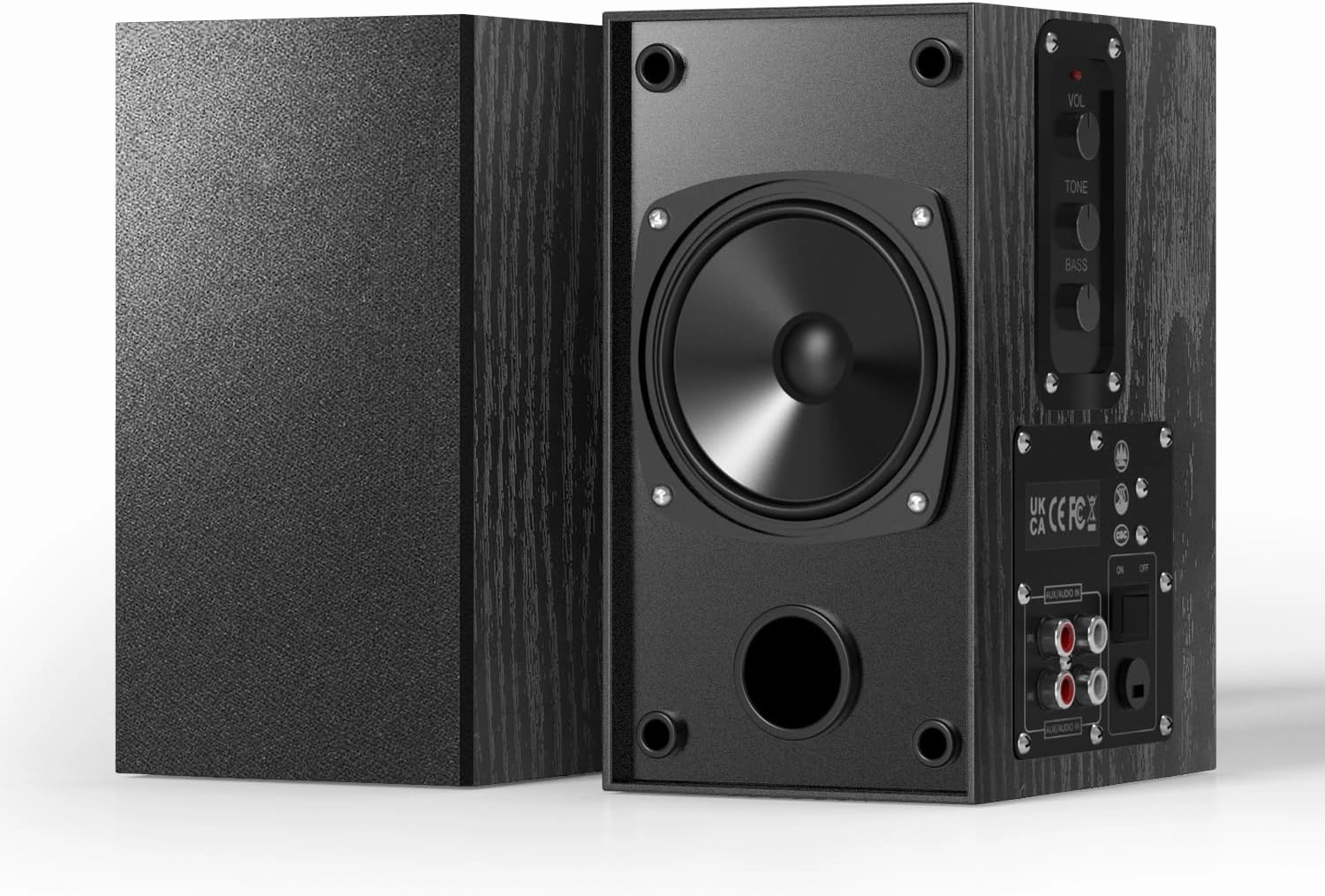 30W X 2 Powered Bookshelf Speakers - 3.5-RCA Input for Turntable, TV, PC, Record Player Speakers with 4 Inch Woofer & Wall Mounted bookshelf speakers,compact stereo speakers,hi-fi shelf speakers,